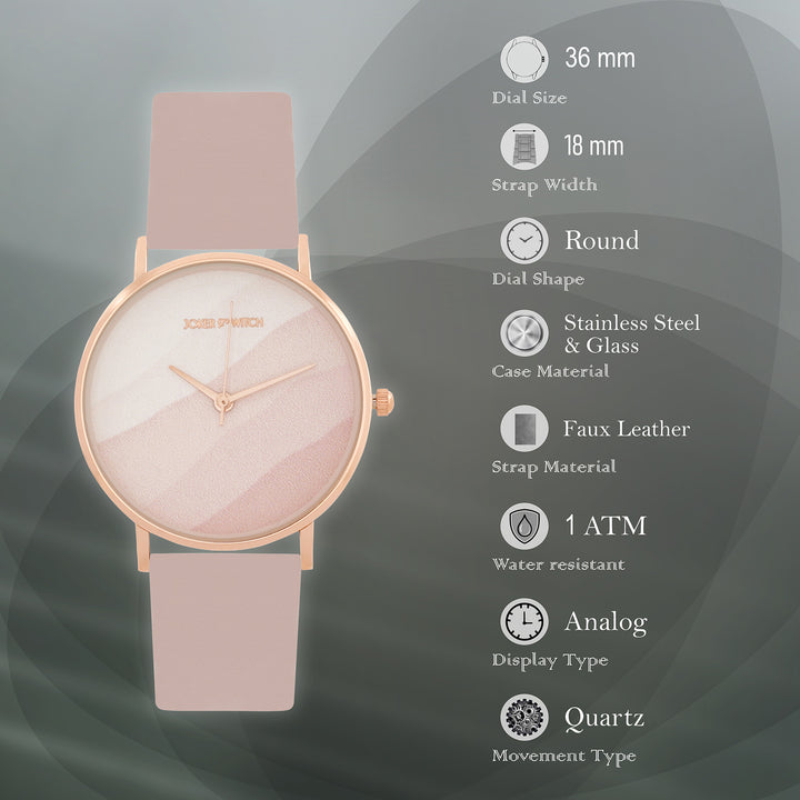 Printed Vibrant Pink Medium Dial PU Strap Women's Watch