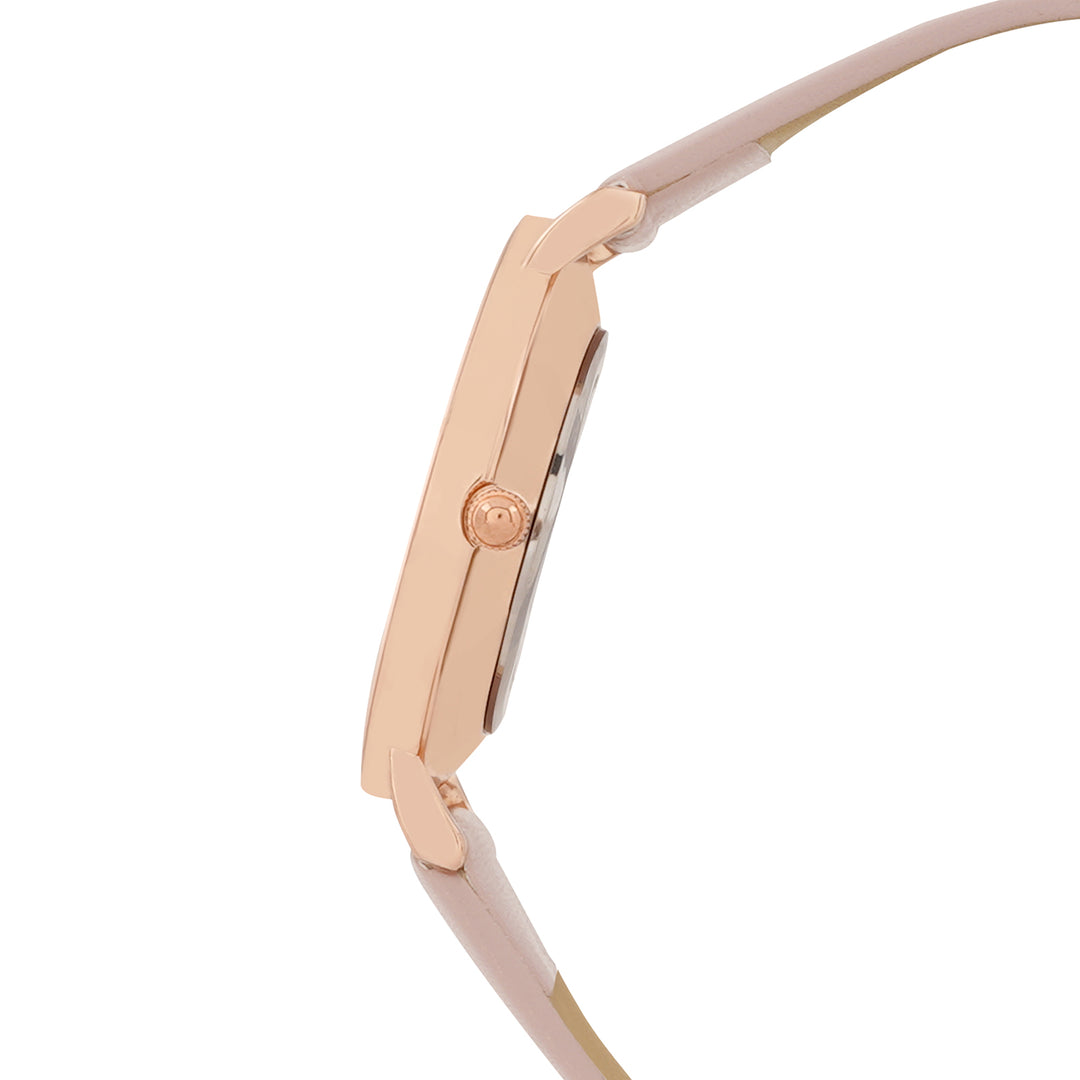 Printed Vibrant Pink Medium Dial PU Strap Women's Watch