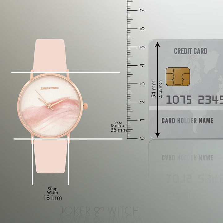 Printed Charm Pink Medium Dial PU Strap Women's Watch