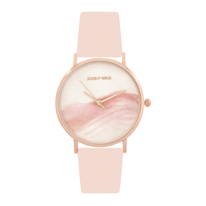 Printed Charm Pink Medium Dial PU Strap Women's Watch