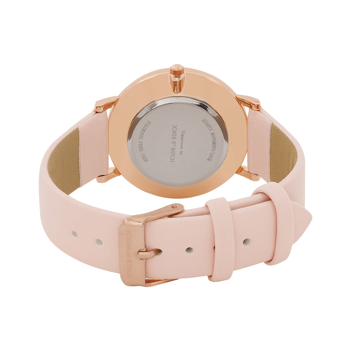 Printed Charm Pink Medium Dial PU Strap Women's Watch