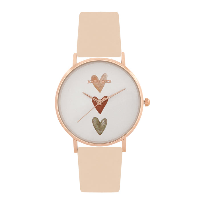 Printed Ethereal Beige Medium Dial PU Strap Women's Watch