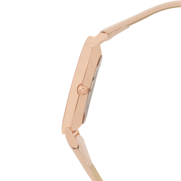 Printed Ethereal Beige Medium Dial PU Strap Women's Watch