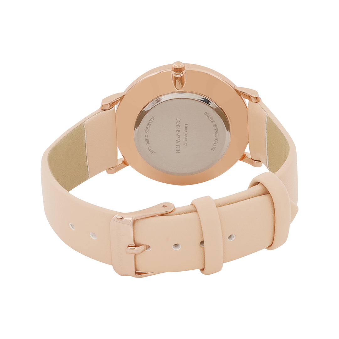 Printed Ethereal Beige Medium Dial PU Strap Women's Watch
