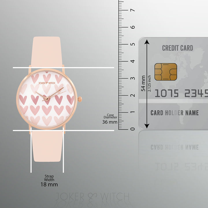 Printed Blissful Pink Medium Dial PU Strap Women's Watch