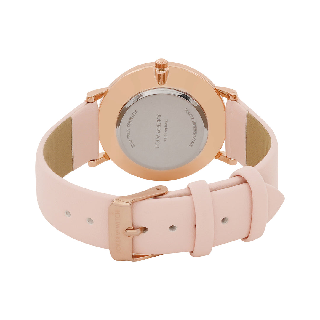 Printed Blissful Pink Medium Dial PU Strap Women's Watch