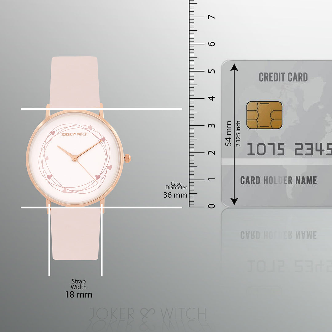 Printed Whisper White Medium Dial Pink PU Strap Women's Watch