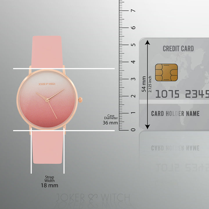 Printed Sunrise Pink Medium Dial PU Strap Women's Watch