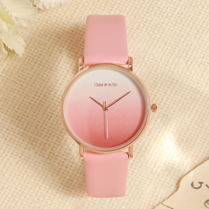 Printed Sunrise Pink Medium Dial PU Strap Women's Watch