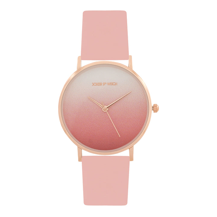 Printed Sunrise Pink Medium Dial PU Strap Women's Watch