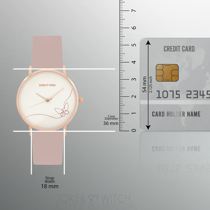 Printed Whimsical White Medium Dial Mauve PU Strap Women's Watch