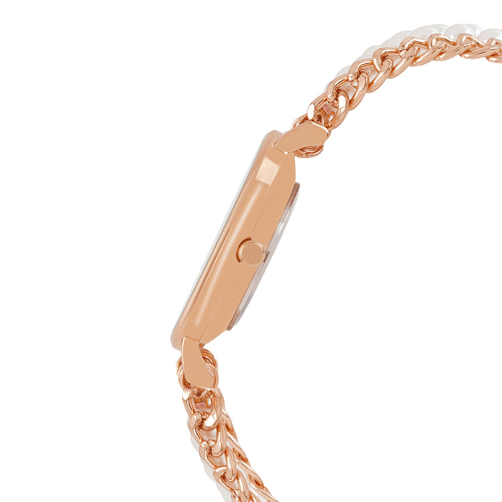Odessa White MOP Medium Dial Rose Gold Pearl Strap Women's Watch