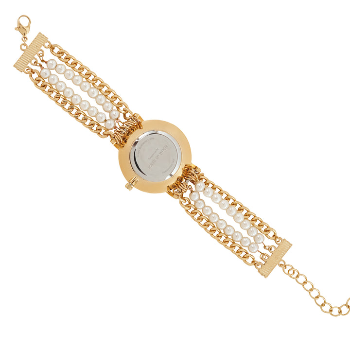 Odessa White MOP Medium Dial Gold Pearl Strap Women's Watch