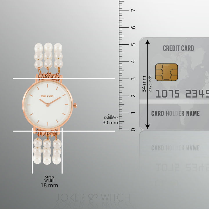 Rosette White Small Dial Rose Gold Pearl Strap Women's Watch