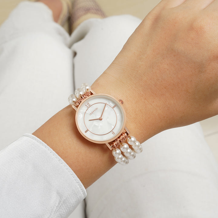Catherine White MOP Medium Dial Pearl Strap Women's Watch
