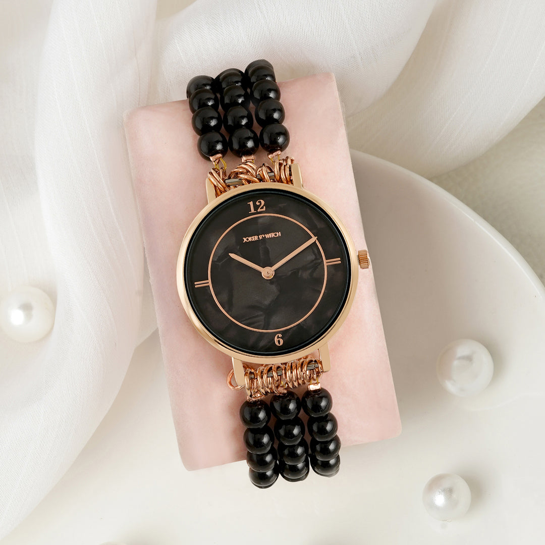 Catherine Black MOP Medium Dial Pearl Strap Women's Watch