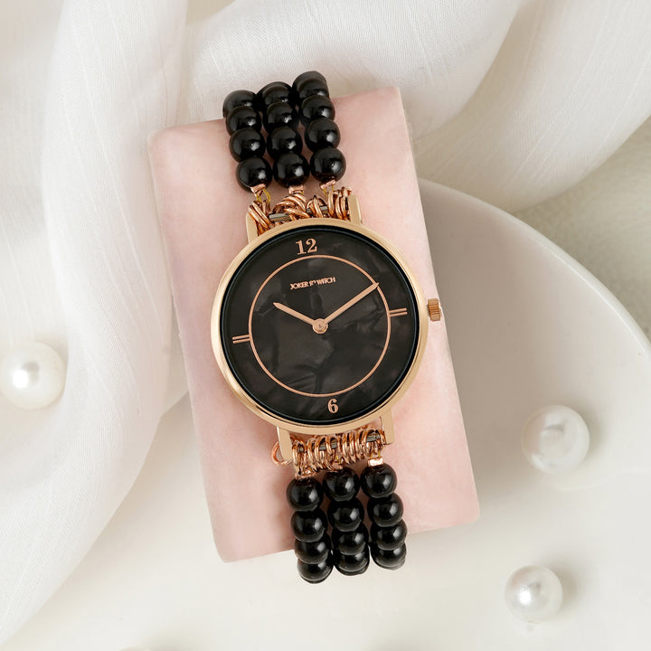 Catherine Black MOP Medium Dial Pearl Strap Women's Watch