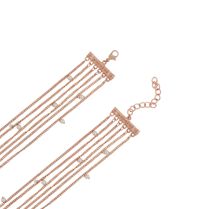 Millicent White Medium Dial Rose Gold Pearl Wrap Around Strap Women's Watch