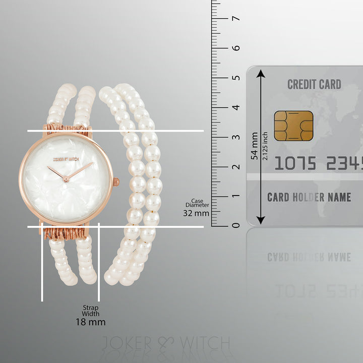 Bellena White Medium Dial Pearl Wrap Around Strap Women's Watch