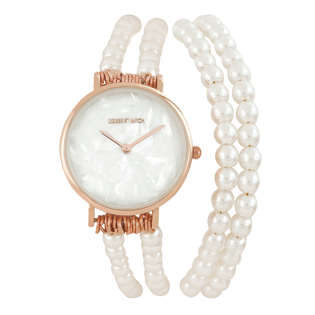 Bellena White Medium Dial Pearl Wrap Around Strap Women's Watch