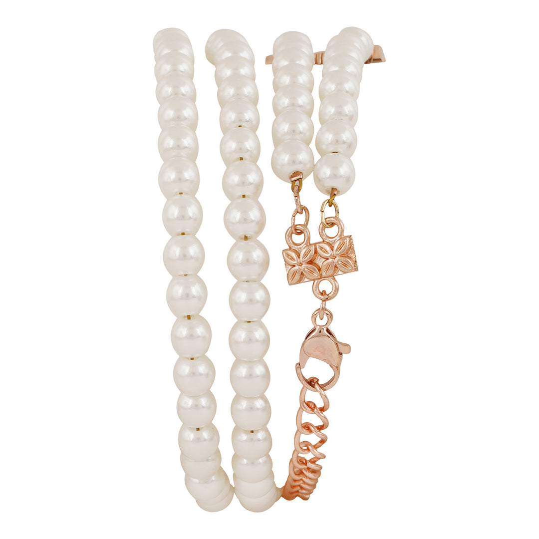 Bellena White Medium Dial Pearl Wrap Around Strap Women's Watch