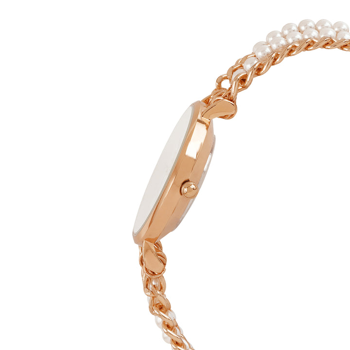 Elloria White MOP Medium Dial Rose Gold Pearl Strap Women's Watch