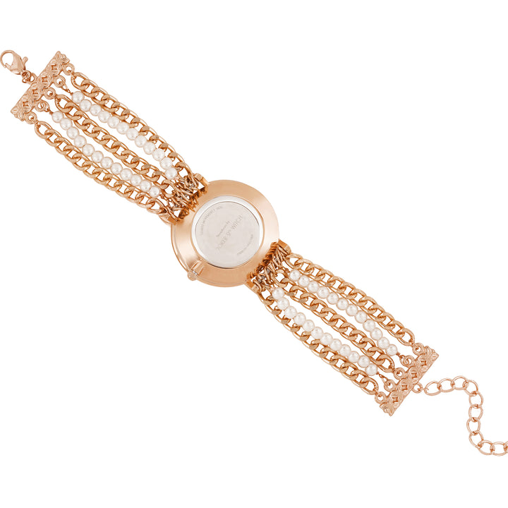 Elloria White MOP Medium Dial Rose Gold Pearl Strap Women's Watch