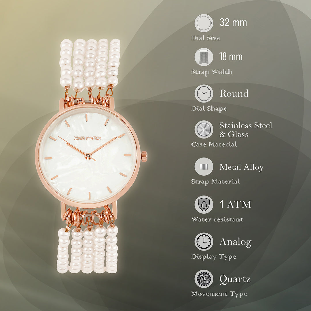 Alessandra White MOP Medium Dial Pearl Strap Women's Watch