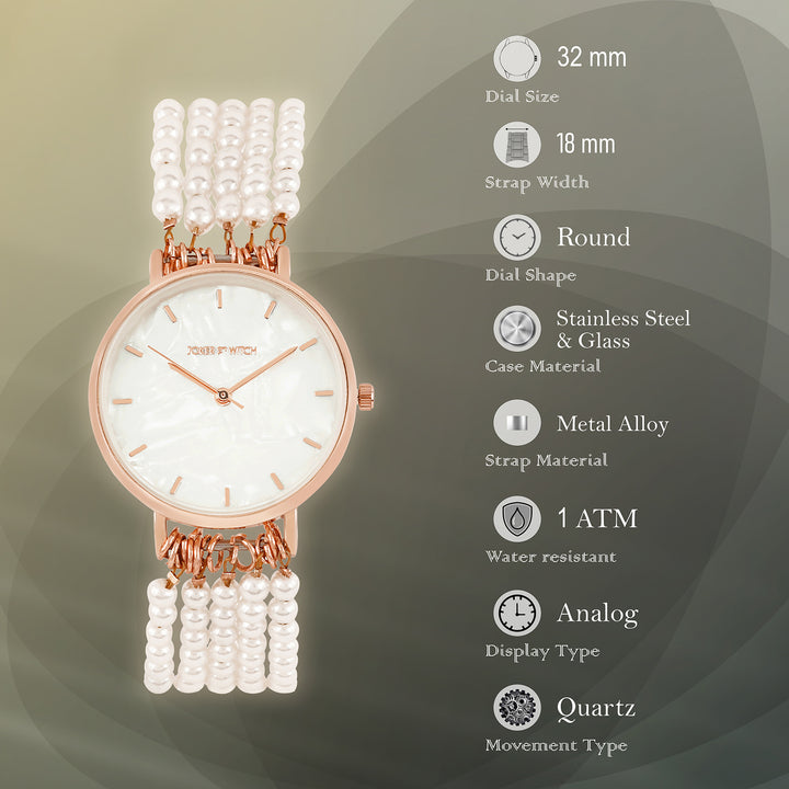 Alessandra White MOP Medium Dial Pearl Strap Women's Watch
