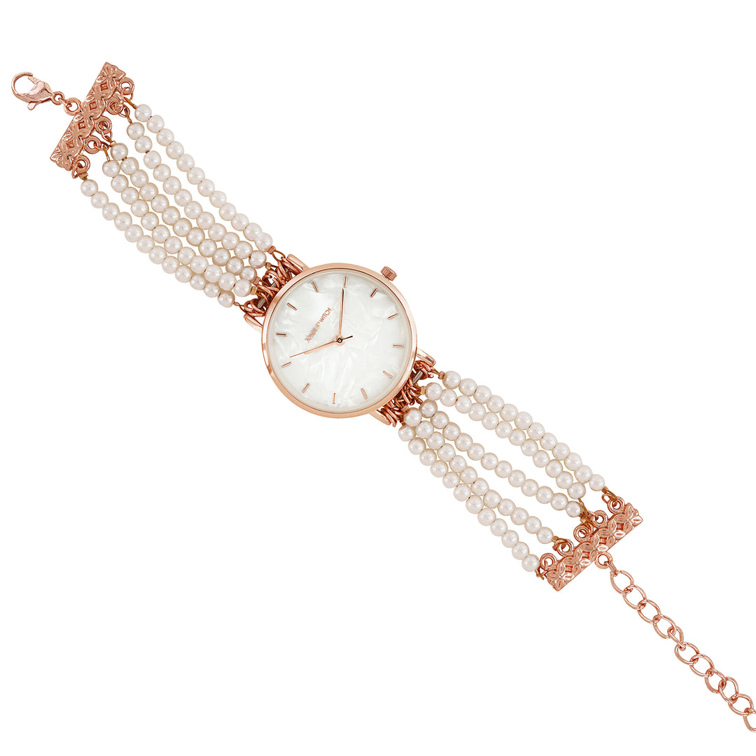Alessandra White MOP Medium Dial Pearl Strap Women's Watch
