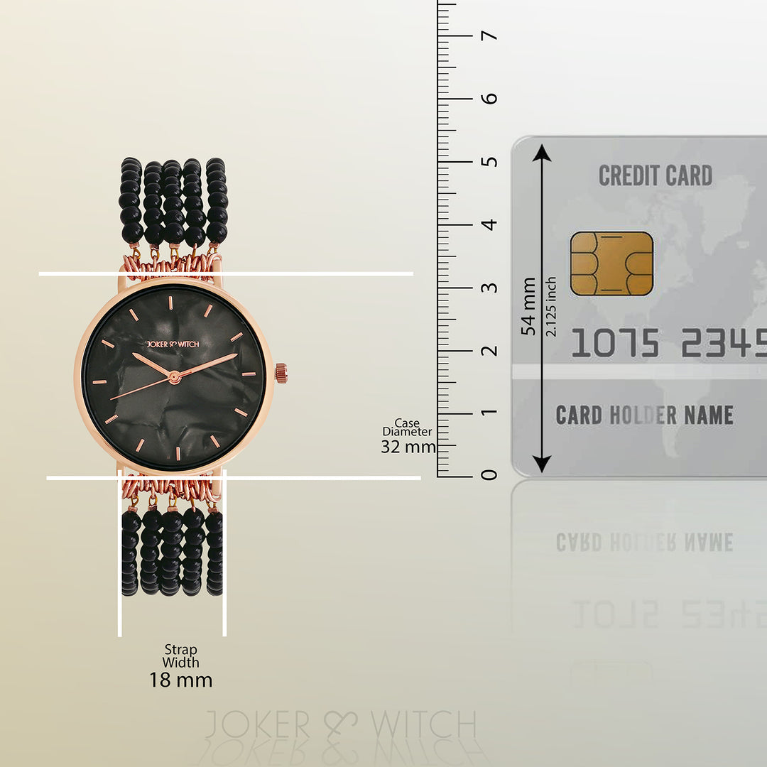 Alessandra Black MOP Medium Dial Pearl Strap Women's Watch