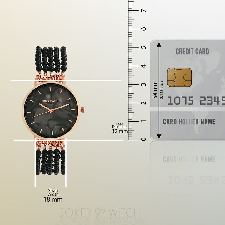 Alessandra Black MOP Medium Dial Pearl Strap Women's Watch