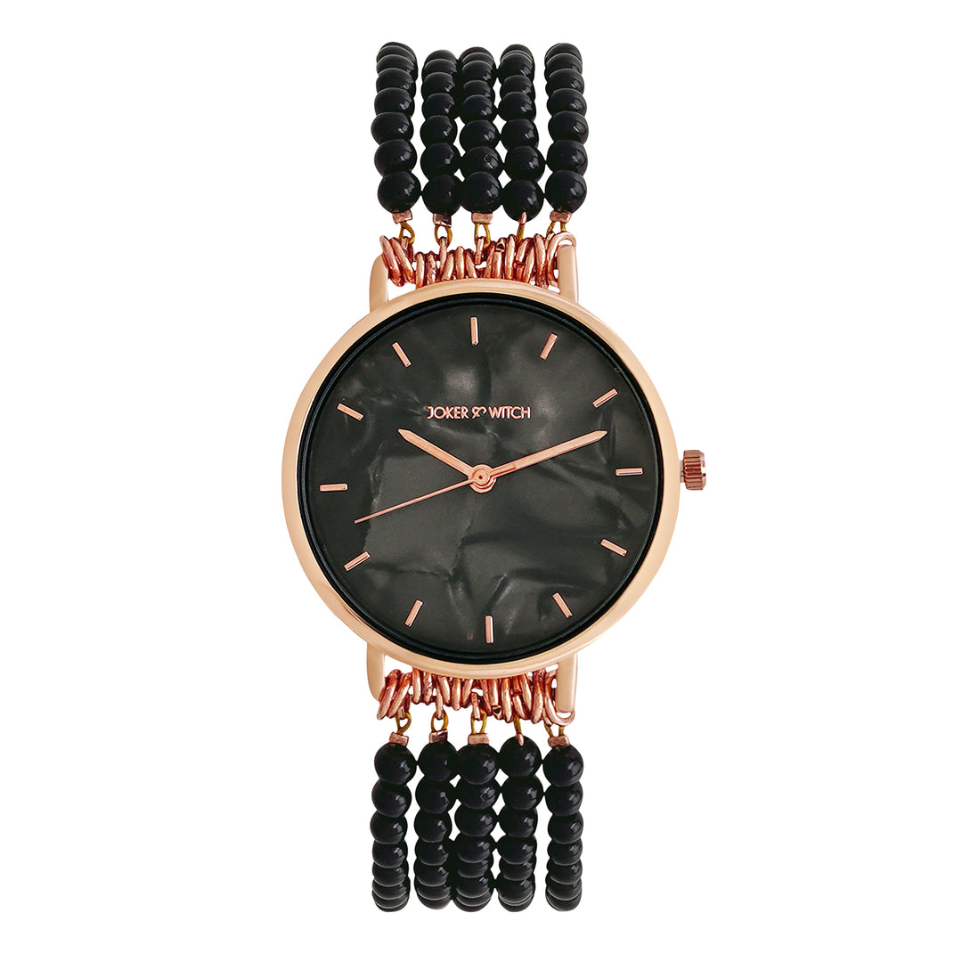 Alessandra Black MOP Medium Dial Pearl Strap Women's Watch