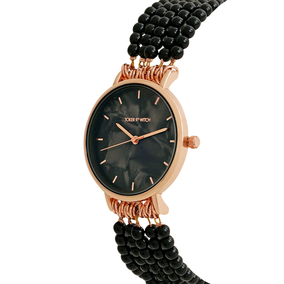 Alessandra Black MOP Medium Dial Pearl Strap Women's Watch