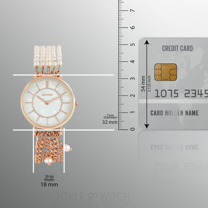 Constance White MOP Medium Dial Rose Gold Pearl Strap Women's Watch