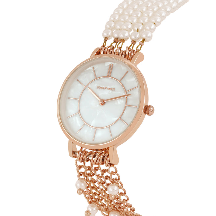Constance White MOP Medium Dial Rose Gold Pearl Strap Women's Watch