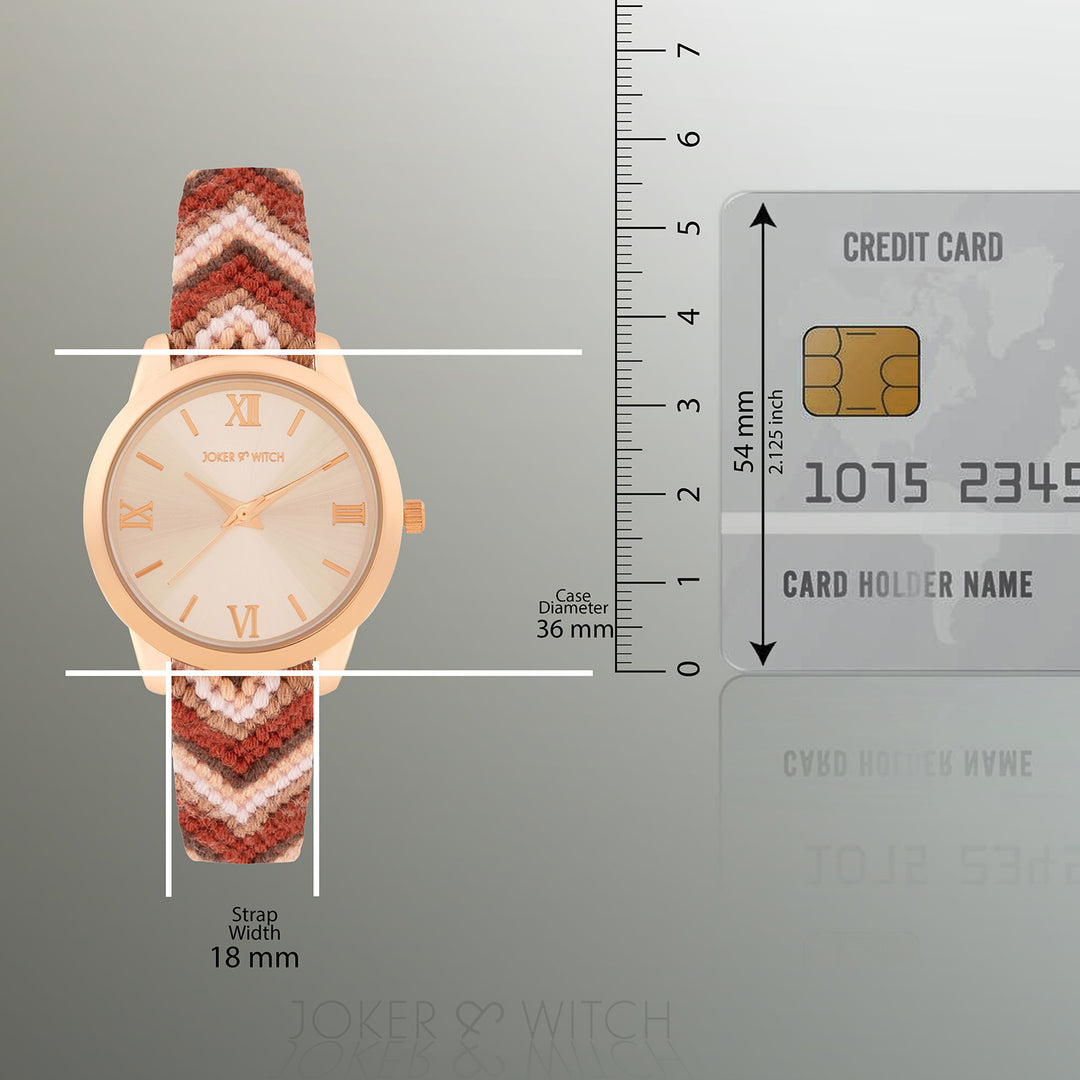 Boho Breeze Rose Gold Medium Dial Mauve Macrame Strap Women's Watch