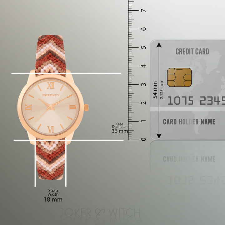 Boho Breeze Rose Gold Medium Dial Mauve Macrame Strap Women's Watch