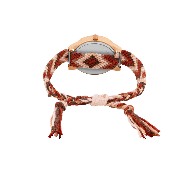 Boho Breeze Rose Gold Medium Dial Mauve Macrame Strap Women's Watch
