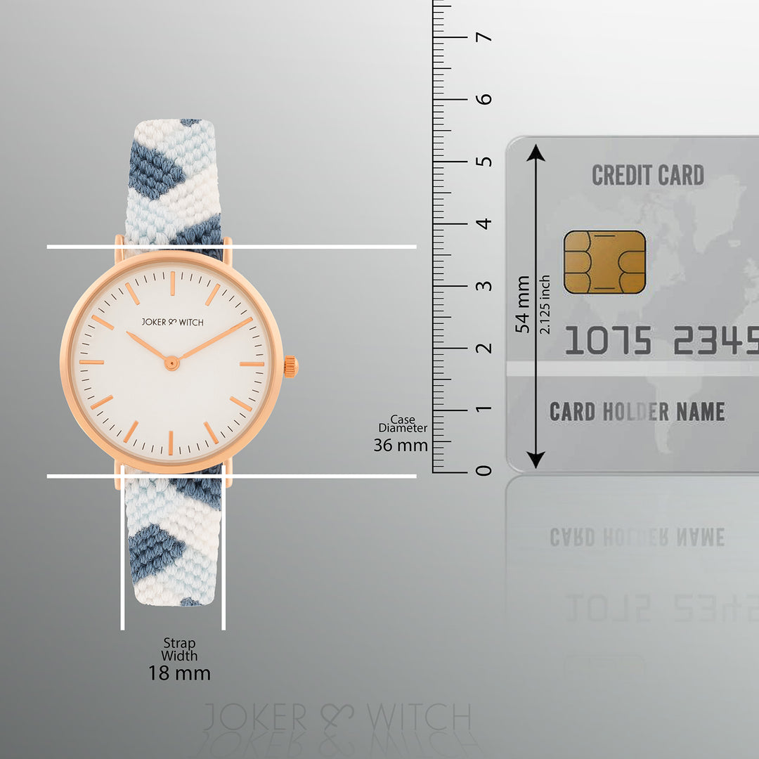 Serenity Loom White Medium Dial Blue Macrame Strap Women's Watch