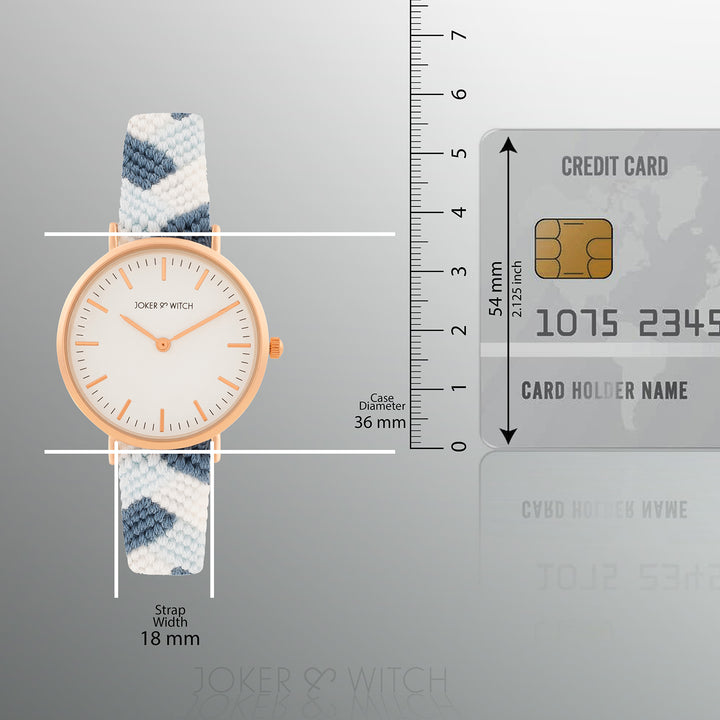 Serenity Loom White Medium Dial Blue Macrame Strap Women's Watch