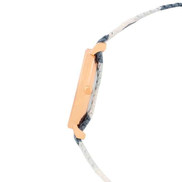 Serenity Loom White Medium Dial Blue Macrame Strap Women's Watch