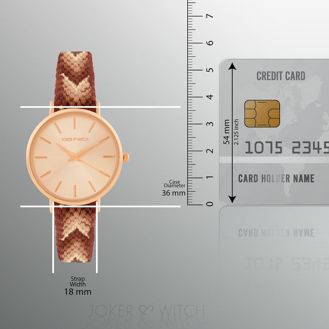 Tierra Rose Gold Medium Dial Brown Macrame Strap Women's Watch