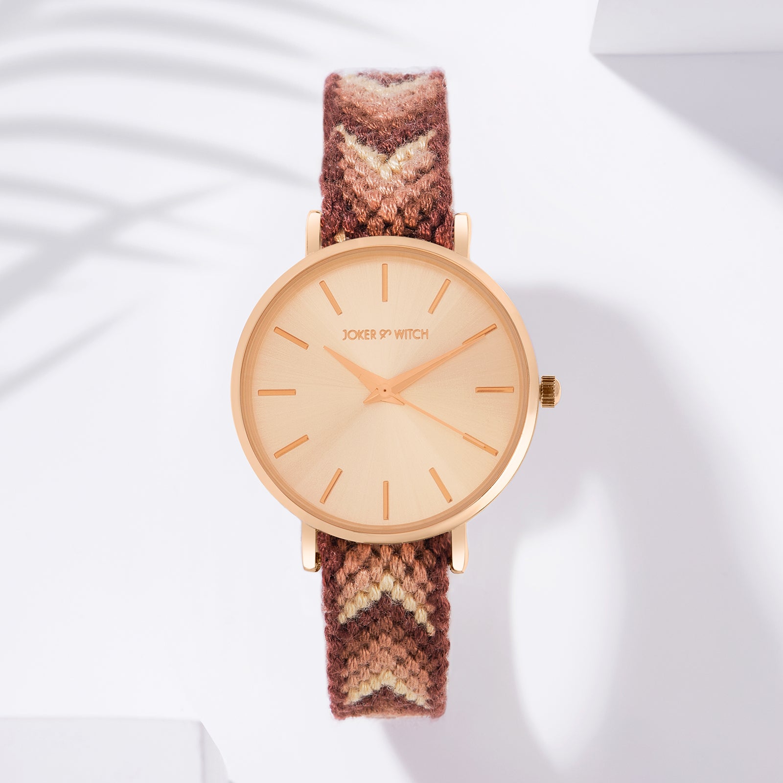 Shop online Tierra Rose Gold Watch Featuring A Macrame Strap With ...