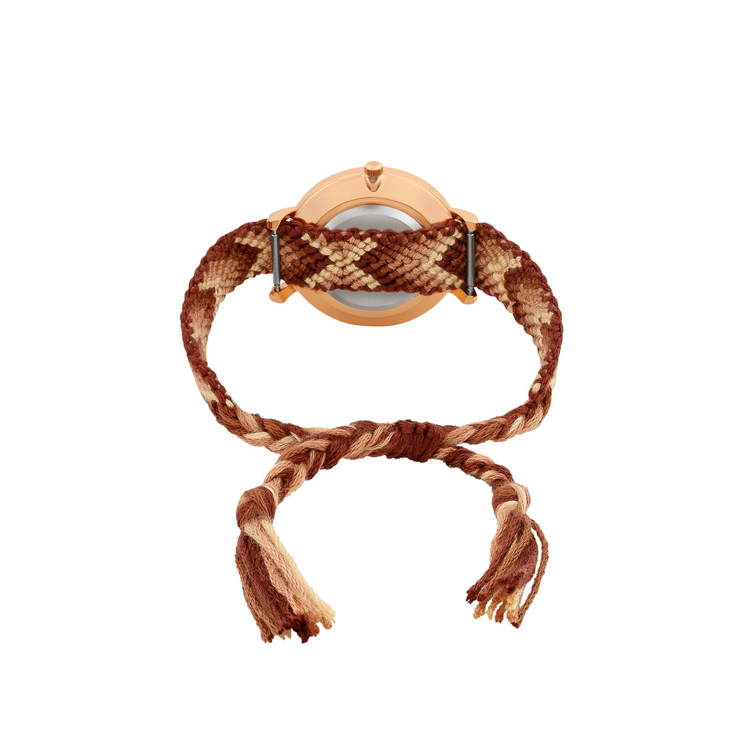 Tierra Rose Gold Medium Dial Brown Macrame Strap Women's Watch