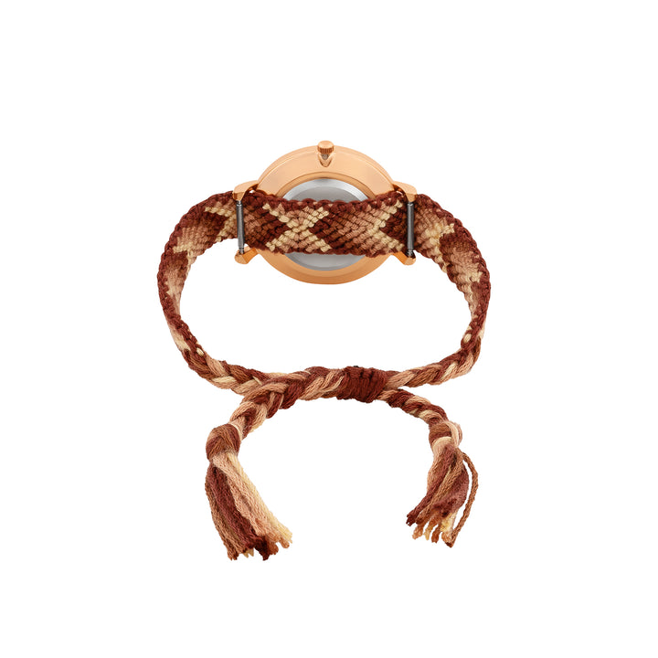 Tierra Rose Gold Medium Dial Brown Macrame Strap Women's Watch