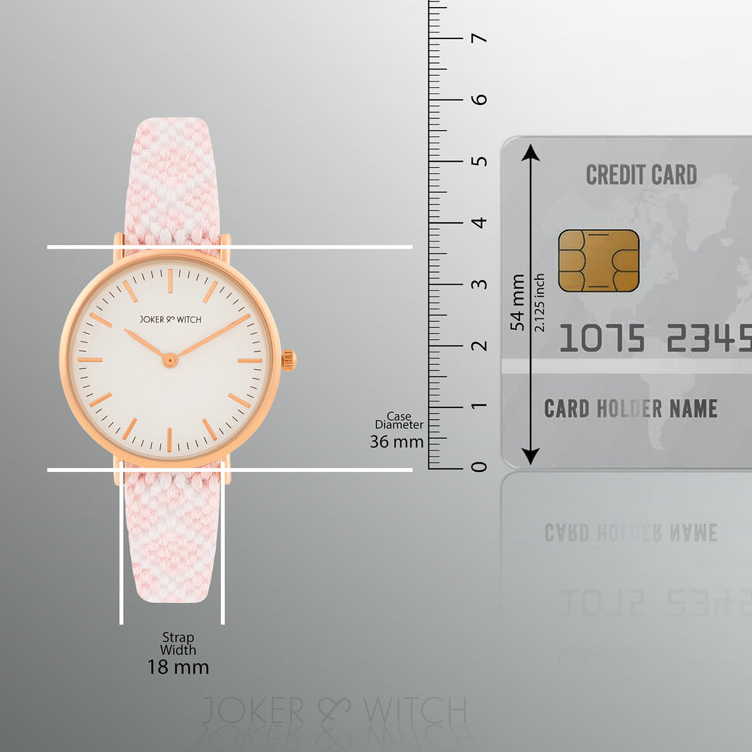 Loomed Aura White Medium Dial Pink Macrame Strap Women's Watch