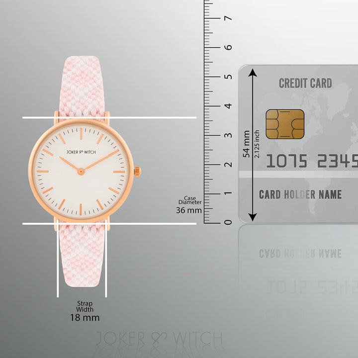 Loomed Aura White Medium Dial Pink Macrame Strap Women's Watch