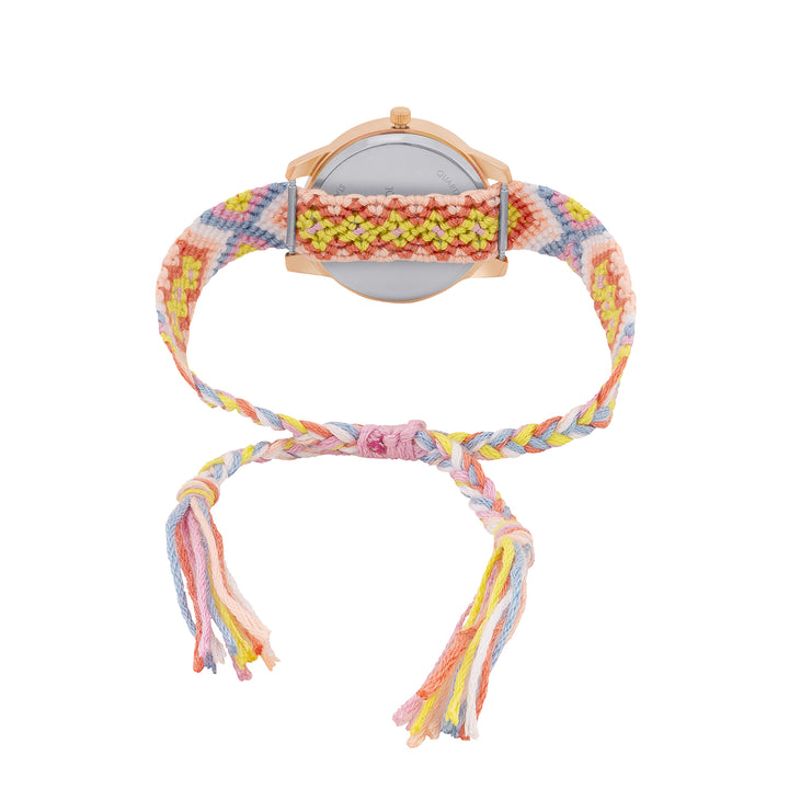 Cora Loop Rose Gold Medium Dial Multicolor Macrame Strap Women's Watch