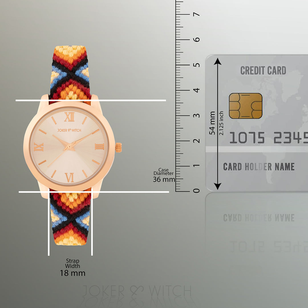 Tide & Twine Rose Gold Medium Dial Firey Macrame Strap Women's Watch